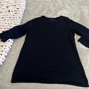 Susan Graver Navy Blue 3/4 sleeve Top - large